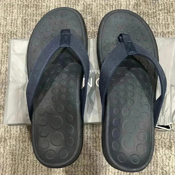 Vionic 44 Wave Orthotic BLUE Thong Sandals 7 Navy - Picture 5 of 6